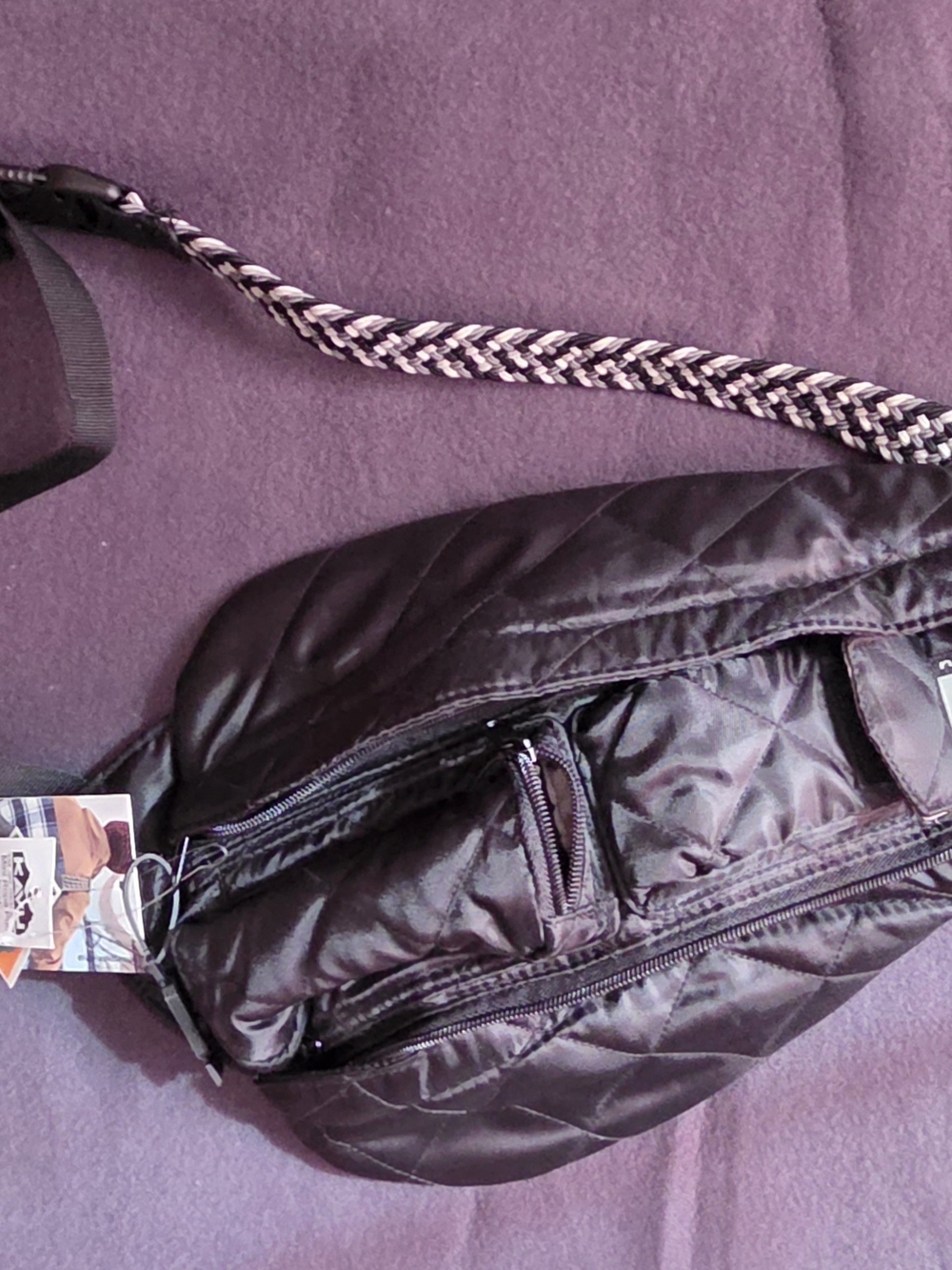 Quilted Black Crossbody Sling Bag